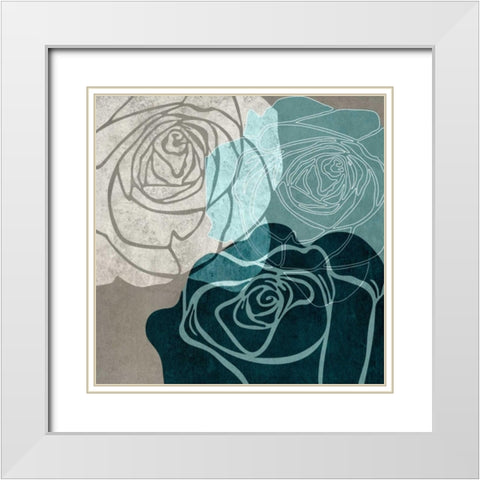 Rose IIA White Modern Wood Framed Art Print with Double Matting by Emery, Kristin