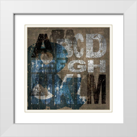 ABC White Modern Wood Framed Art Print with Double Matting by Emery, Kristin