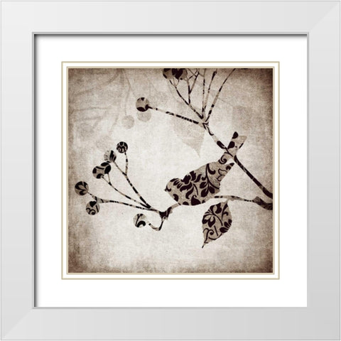 Solo Bird II White Modern Wood Framed Art Print with Double Matting by Emery, Kristin