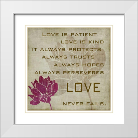 Love is Patient II White Modern Wood Framed Art Print with Double Matting by Emery, Kristin