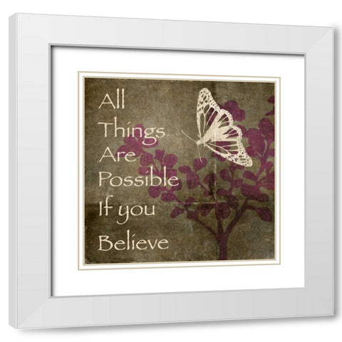 All Things Fly White Modern Wood Framed Art Print with Double Matting by Emery, Kristin