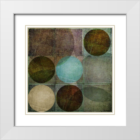 Box of Circles I White Modern Wood Framed Art Print with Double Matting by Emery, Kristin