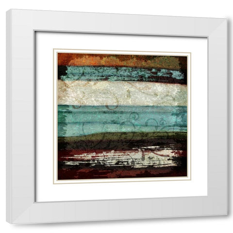 Paint Stroke I White Modern Wood Framed Art Print with Double Matting by Emery, Kristin