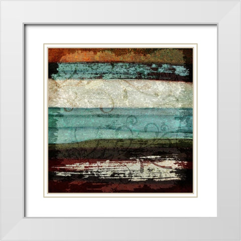 Paint Stroke I White Modern Wood Framed Art Print with Double Matting by Emery, Kristin