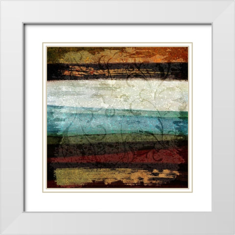 Paint Stroke II White Modern Wood Framed Art Print with Double Matting by Emery, Kristin