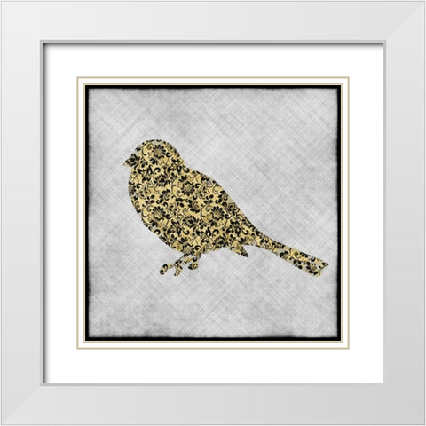 Single Bird I White Modern Wood Framed Art Print with Double Matting by Emery, Kristin