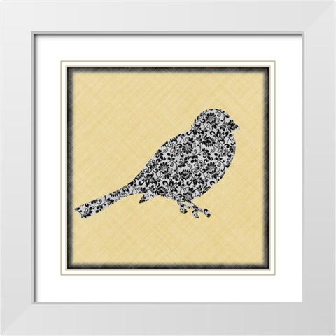 Single Bird II White Modern Wood Framed Art Print with Double Matting by Emery, Kristin