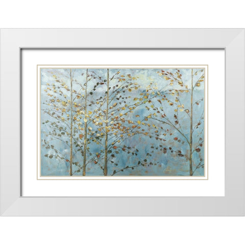 Whispering Aspen 3 White Modern Wood Framed Art Print with Double Matting by Kruk