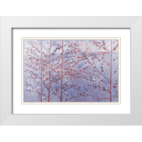 Lavender Moments White Modern Wood Framed Art Print with Double Matting by Kruk