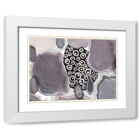 Close Evolutions 5 White Modern Wood Framed Art Print with Double Matting by Rupe, Kim