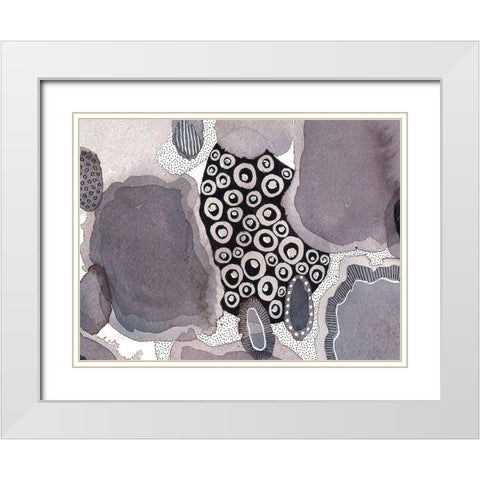 Close Evolutions 5 White Modern Wood Framed Art Print with Double Matting by Rupe, Kim