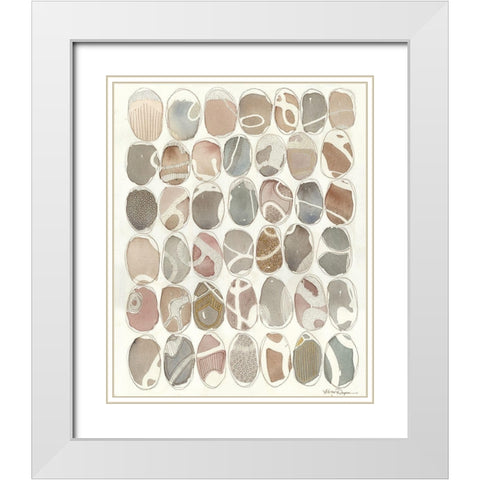 Painted Rock White Modern Wood Framed Art Print with Double Matting by Rupe, Kim
