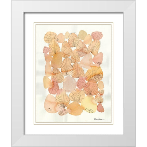 Shells White Modern Wood Framed Art Print with Double Matting by Rupe, Kim