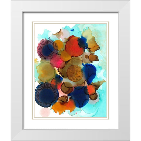Crowded Spheres 3 White Modern Wood Framed Art Print with Double Matting by Rupe, Kim