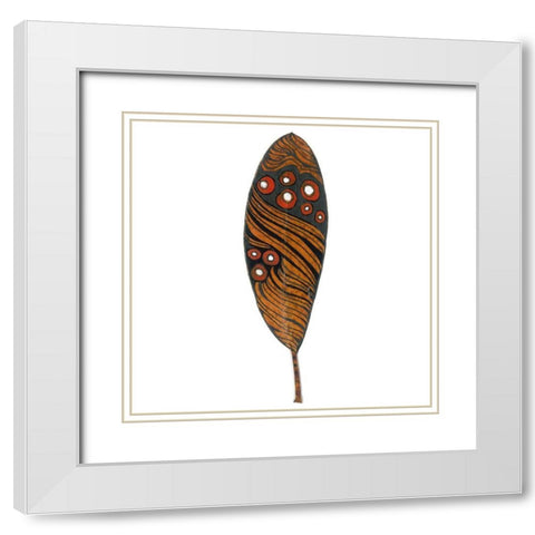 Tribal Feather 4 White Modern Wood Framed Art Print with Double Matting by Rupe, Kim
