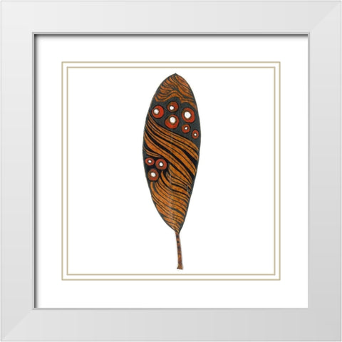 Tribal Feather 4 White Modern Wood Framed Art Print with Double Matting by Rupe, Kim