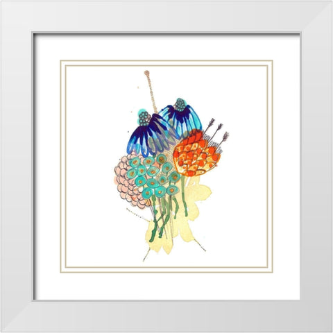 Vibrant Bouquet 1 White Modern Wood Framed Art Print with Double Matting by Rupe, Kim