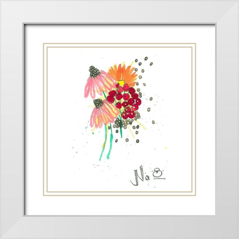 Vibrant Bouquet 2 White Modern Wood Framed Art Print with Double Matting by Rupe, Kim