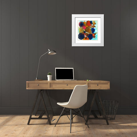 Crowded Spheres 1 White Modern Wood Framed Art Print with Double Matting by Rupe, Kim