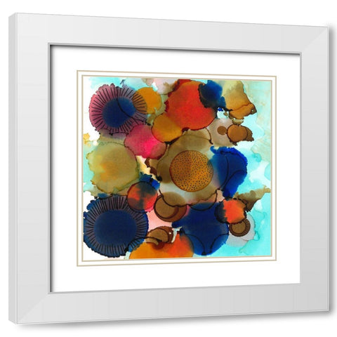 Crowded Spheres 1 White Modern Wood Framed Art Print with Double Matting by Rupe, Kim