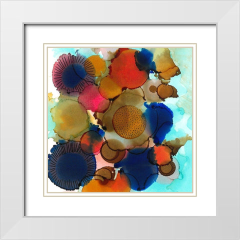 Crowded Spheres 1 White Modern Wood Framed Art Print with Double Matting by Rupe, Kim