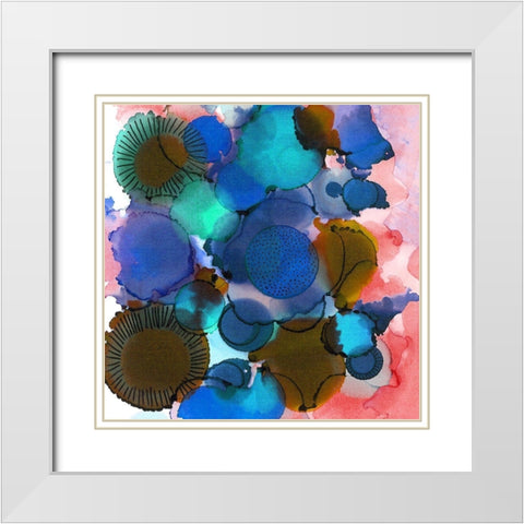 Crowded Spheres 2 White Modern Wood Framed Art Print with Double Matting by Rupe, Kim