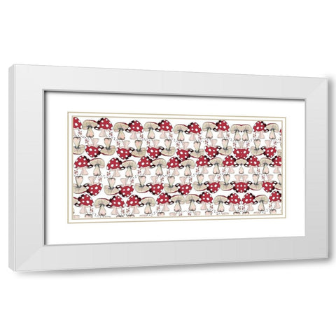 Crowd Of Mushrooms 1 White Modern Wood Framed Art Print with Double Matting by Elizabeth, Sara