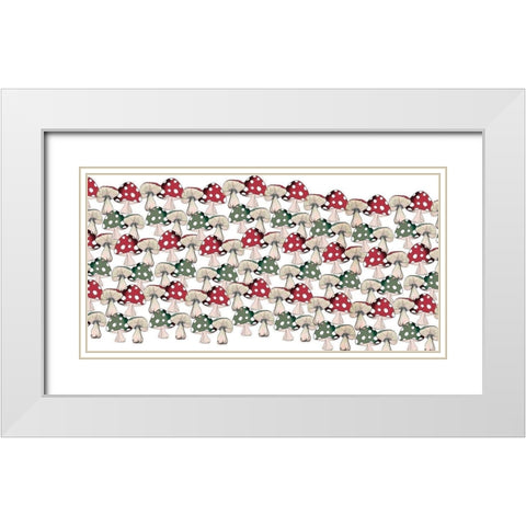 Crowd Of Mushrooms 2 White Modern Wood Framed Art Print with Double Matting by Elizabeth, Sara
