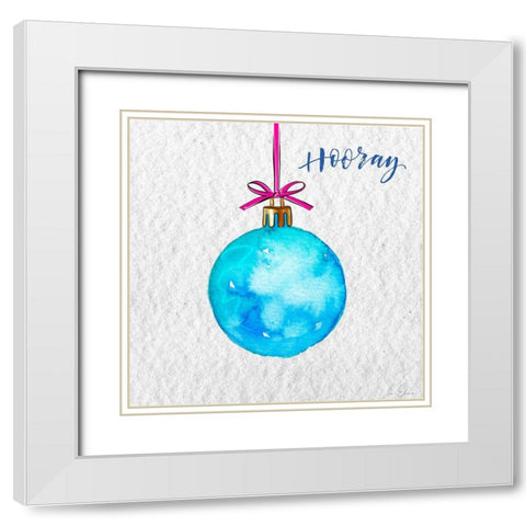 Hooray Ornament White Modern Wood Framed Art Print with Double Matting by Elizabeth, Sara