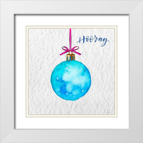 Hooray Ornament White Modern Wood Framed Art Print with Double Matting by Elizabeth, Sara