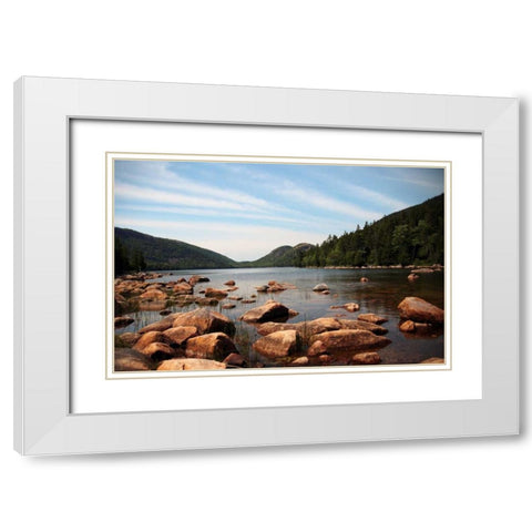 Cold River 1 White Modern Wood Framed Art Print with Double Matting by Colberg, Lisa