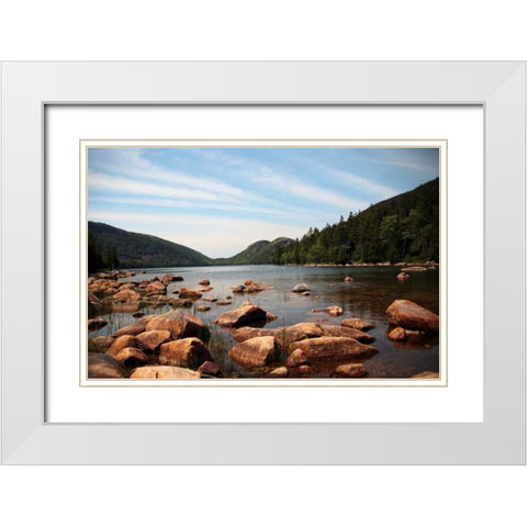 Cold River 1 White Modern Wood Framed Art Print with Double Matting by Colberg, Lisa