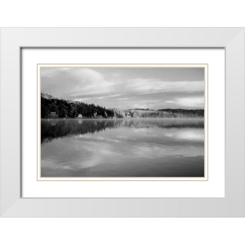 Reflections of Summer BW 2B White Modern Wood Framed Art Print with Double Matting by Grey, Jace