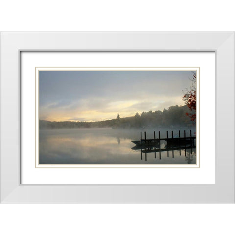 On The Dock White Modern Wood Framed Art Print with Double Matting by Grey, Jace