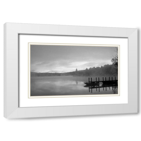 On The Dock BW White Modern Wood Framed Art Print with Double Matting by Grey, Jace