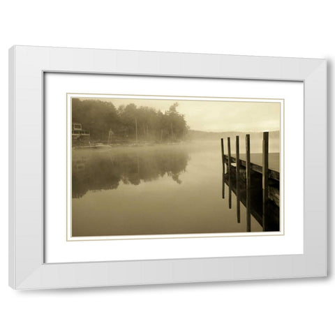 Stillness White Modern Wood Framed Art Print with Double Matting by Grey, Jace