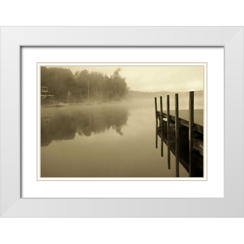 Stillness White Modern Wood Framed Art Print with Double Matting by Grey, Jace