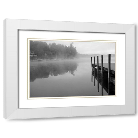 Stillness BW White Modern Wood Framed Art Print with Double Matting by Grey, Jace