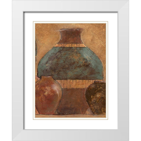 Pots III White Modern Wood Framed Art Print with Double Matting by Davey, Linda