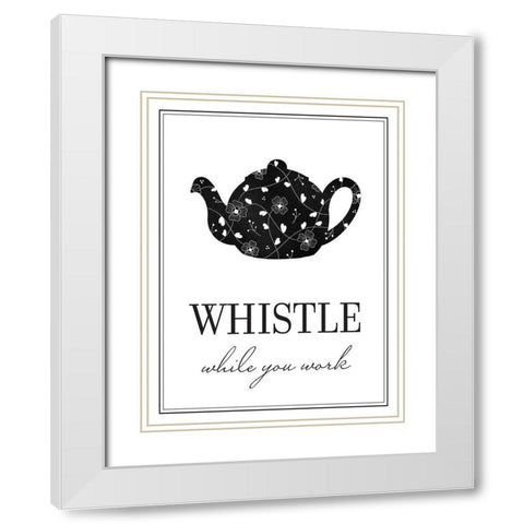 Whistle While You Work White Modern Wood Framed Art Print with Double Matting by McFarland, Leslie