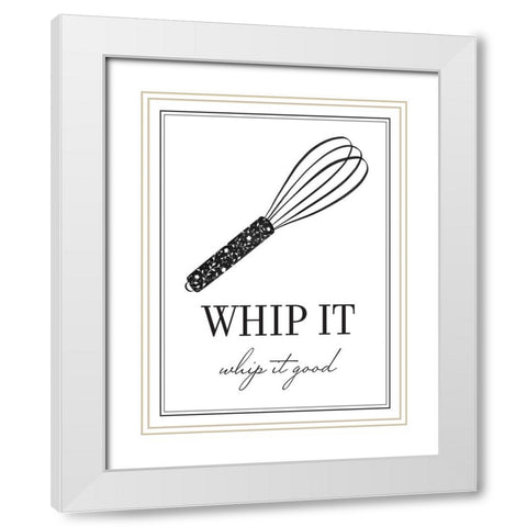 Whip It Good White Modern Wood Framed Art Print with Double Matting by McFarland, Leslie