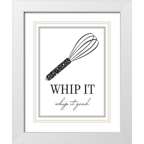 Whip It Good White Modern Wood Framed Art Print with Double Matting by McFarland, Leslie