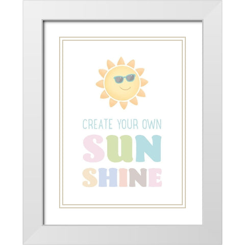 Create Your Own Sunshine v2 White Modern Wood Framed Art Print with Double Matting by McFarland, Leslie