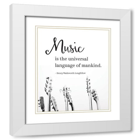 Music Universal Language White Modern Wood Framed Art Print with Double Matting by McFarland, Leslie