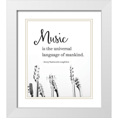 Music Universal Language White Modern Wood Framed Art Print with Double Matting by McFarland, Leslie
