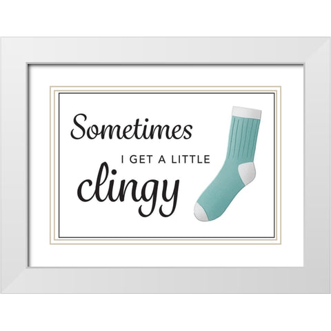 Clingy White Modern Wood Framed Art Print with Double Matting by McFarland, Leslie