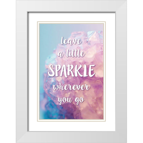 Leave A Little Sparkle White Modern Wood Framed Art Print with Double Matting by McFarland, Leslie
