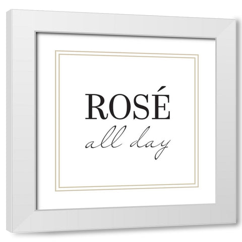 Rose All Day White Modern Wood Framed Art Print with Double Matting by McFarland, Leslie