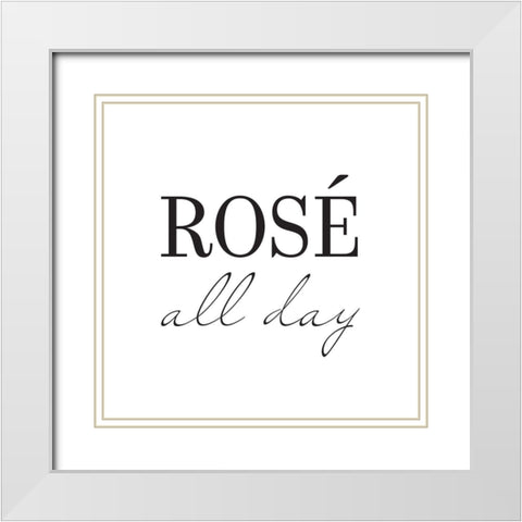 Rose All Day White Modern Wood Framed Art Print with Double Matting by McFarland, Leslie