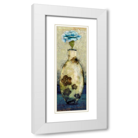 Flora Vase 2 White Modern Wood Framed Art Print with Double Matting by Hunter, Lucas